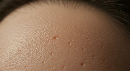 Fototapeta premium Close up of a forehead skin texture and pores