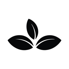 Three Leaf Icon - Nature and Plant Symbol
