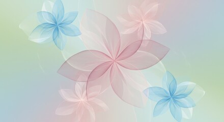 Obraz premium Ethereal flowers amidst gentle pastel hues