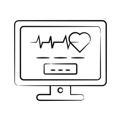 Fototapeta premium A well designed drawing style icon of ecg monitor