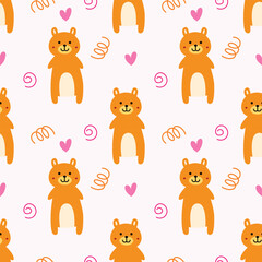 Bear cartoon seamless pattern background for wrapping and wallpaper. kids and toy concept