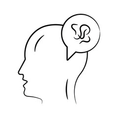 Creatively designed  hand drawn  style icon of chaotic mind