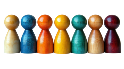 Collection of Wooden Figures in Vibrant Colors 