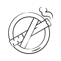 Simple yet handy hand drawn icon showing no smoking sign