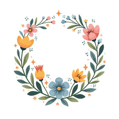 wreath of flowers and leaves