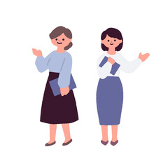 案内のジェスチャーをする女性