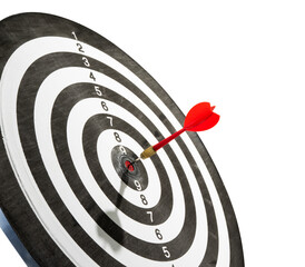  red dart on target isolated