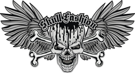 gothic sign with skull, grunge vintage design t shirts

