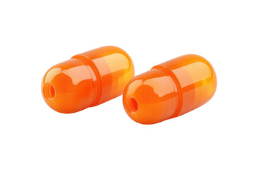 Two orange capsule objects