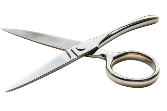 Open silver metal scissors