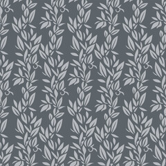 Japanese Wild Leaf Vector Seamless Pattern
