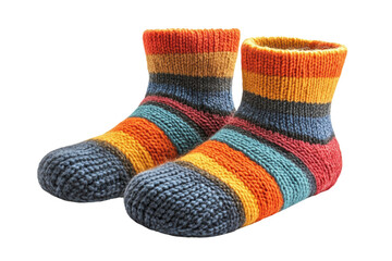 Striped knitted wool socks