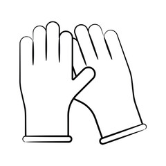 Latest hand drawn style icon showing medical gloves