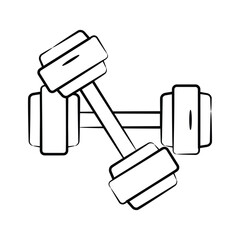 Ready to use hand drawn style icon of dumbbells