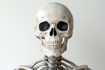 Detailed Anatomical Human Skull Model Close Up View Bone Structure Medical Illustration