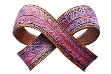 Embossed leather strap cross