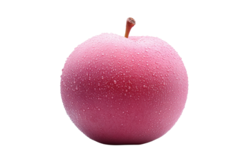 A pink apple with waterdrops