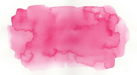 Pink Watercolor Stain Blob on White Background Texture Paint