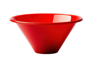 A glossy red bowl isolated