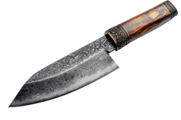 Ornate damascus steel knife
