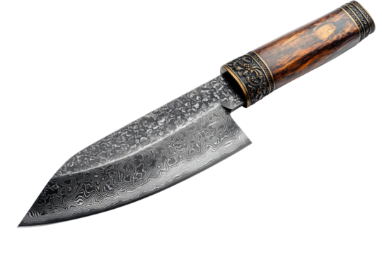 Ornate damascus steel knife