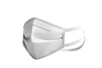 A white surgical face mask