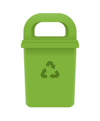 Street trash can with recycle icon. isolated illustration. 
