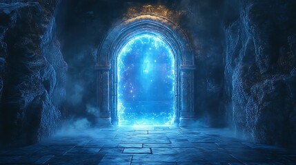 Mystical portal in ancient ruins