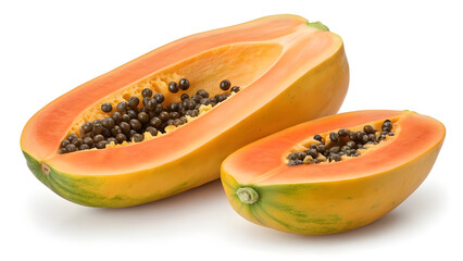 papaya isolated on white background