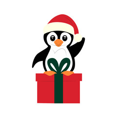 Christmas Penguin Sitting Gift Box