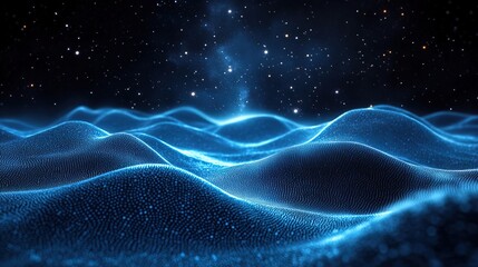 Abstract Digital Landscape with Stars