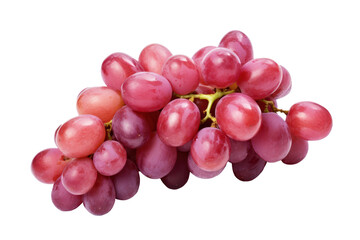 Fototapeta premium cluster of red fresh grapes isolated on white or transparent png