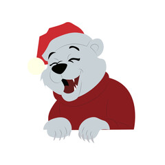 Jolly Polar Bear Christmas Cartoon
