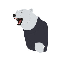 Roaring Polar Bear Dark Background Illustration