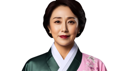 Asian woman, traditional clothing, elegance, portrait, refined, cut out transparent