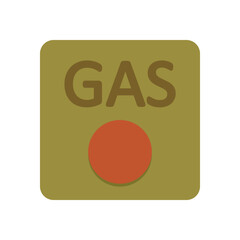 Industrial Safety Gas Alert Button in Minimalist Vector Design