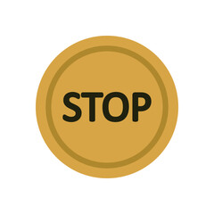 Minimalist Emergency Stop Sign in Circular Shape With Strong Contrast