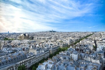 Obraz premium Paris, aerial view of the city, with Montmartre 