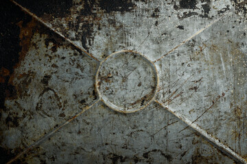 Background. The texture of the old rusty metal plate with cracks