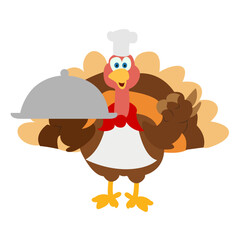 Thanksgiving Turkey Chef Serving Food