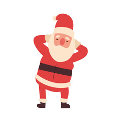 Cartoon Santa Claus Relaxing Hands Behind Head