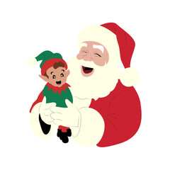 Santa Claus Laughing Elf Christmas Joy