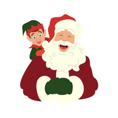 Jolly Santa Elf Christmas Holiday Cheer