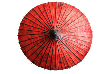 Red japanese umbrella open