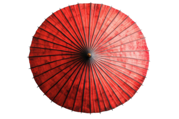 Red japanese umbrella open