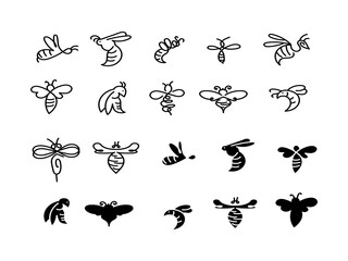 Honey Bee Logo Collection Element