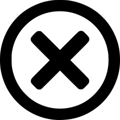 Obraz premium Simple Black Reject Icon in a Circle