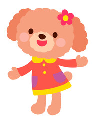 かわいいイヌのキャラクター　ポップ