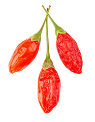 Fresh Goji Berries Isolated on Transparent Background