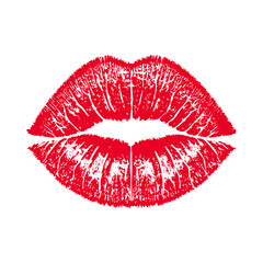 red lips isolated on white